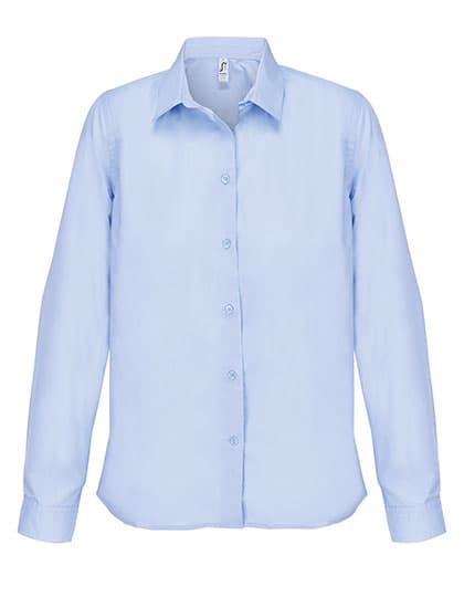 Women´s Poplin Shirt Long Sleeve Bailey — Sky Blue