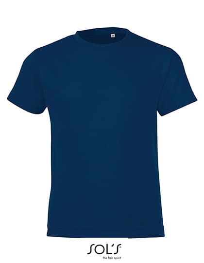 Kids´ Round Collar T-Shirt Regent Fit — French Navy
