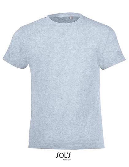 Kids´ Round Collar T-Shirt Regent Fit — Heather Sky