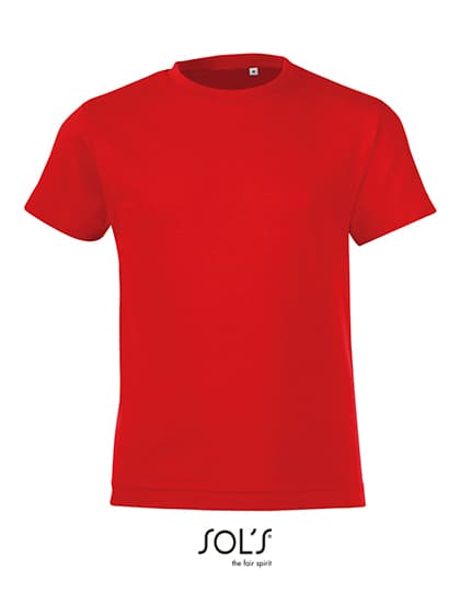 Kids´ Round Collar T-Shirt Regent Fit — Red
