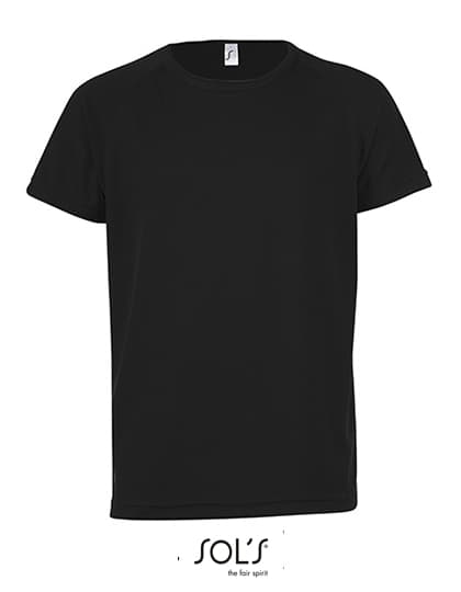 Kids´ Raglan Sleeved T-Shirt Sporty — Black