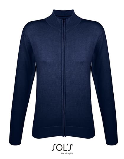 Women´s Zipped Knitted Cardigan Gordon — Navy