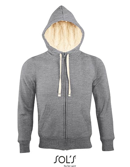 Unisex Zipped Jacket Sherpa — Grey Melange