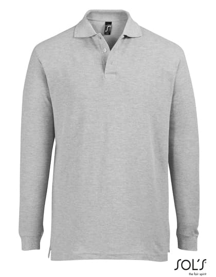Long Sleeve Polo Star — Grey Melange