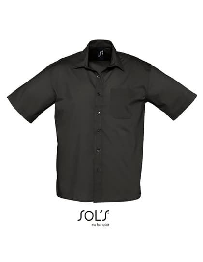 Popeline-Shirt Bristol Short Sleeve — Black