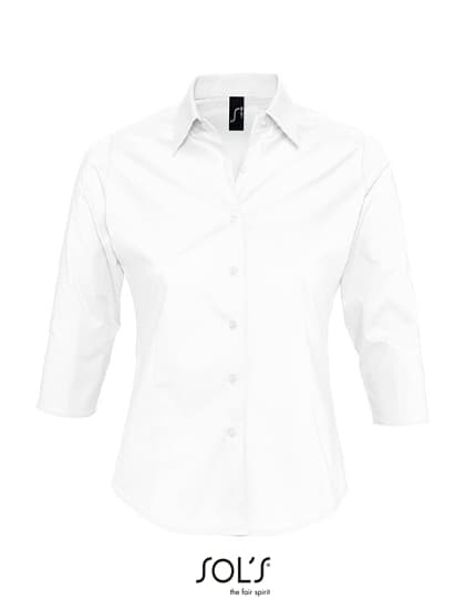Women´s Stretch-3/4-Sleeve Blouse Effect — White
