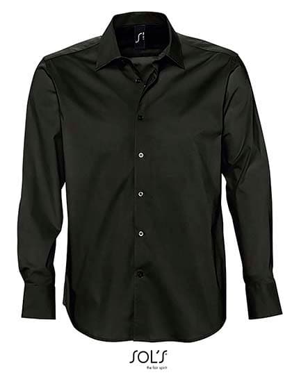 Men´s Stretch-Shirt Brighton Long Sleeve — Black
