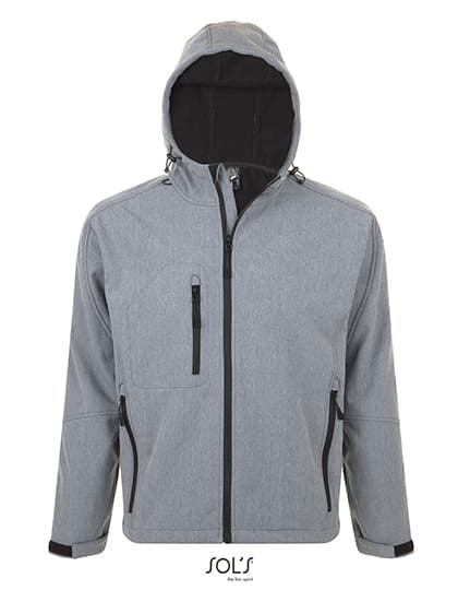 Men´s Hooded Softshell Jacket Replay — Grey Melange