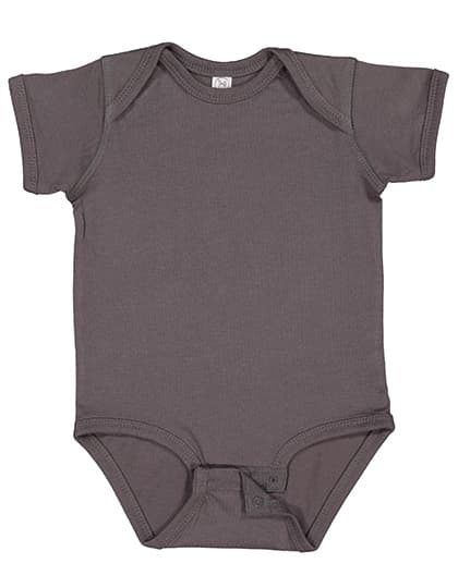 Infant Fine Jersey Short Sleeve Bodysuit — Charcoal