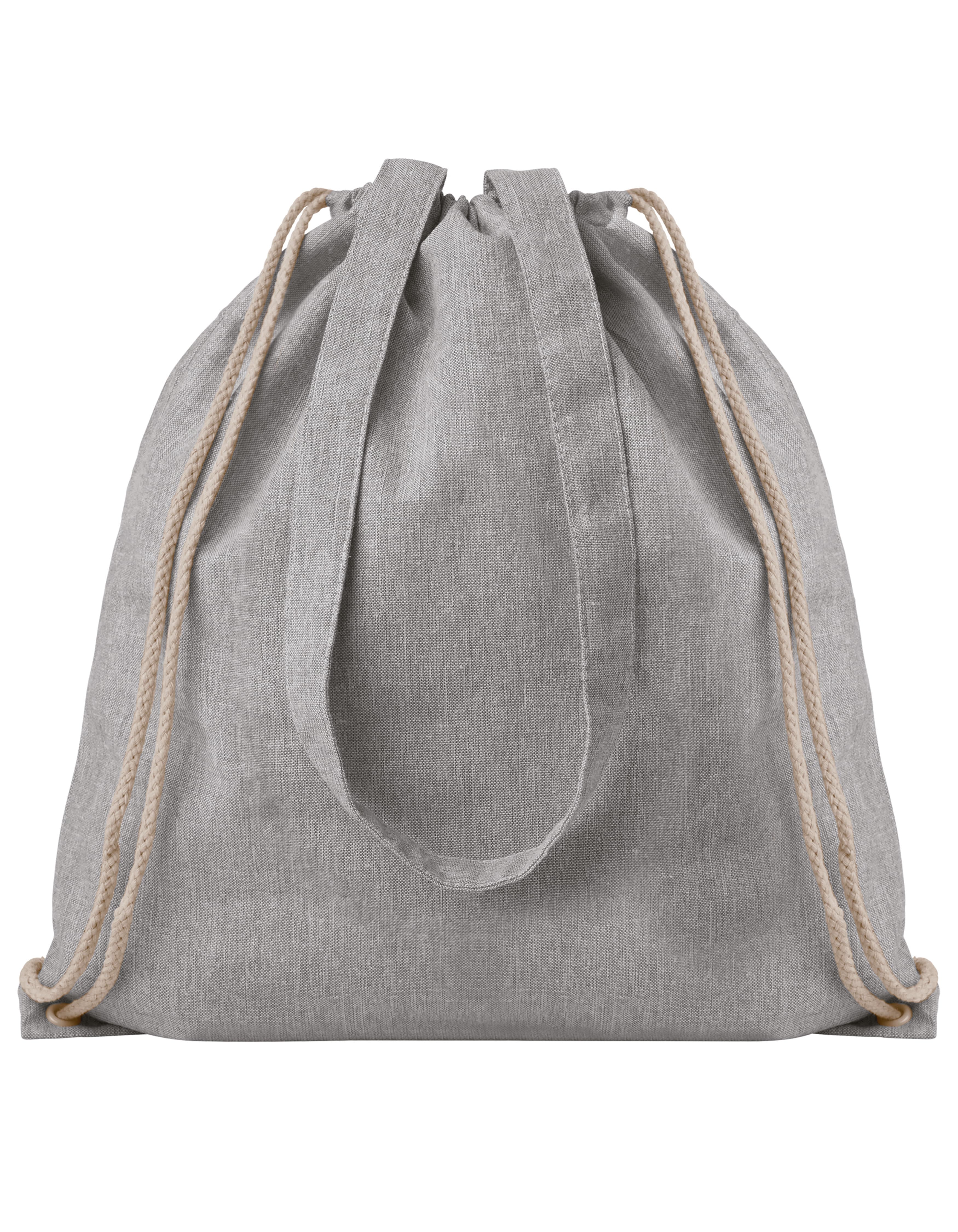 Drawstring Backpack With Handles Atlanta — Grey Melange