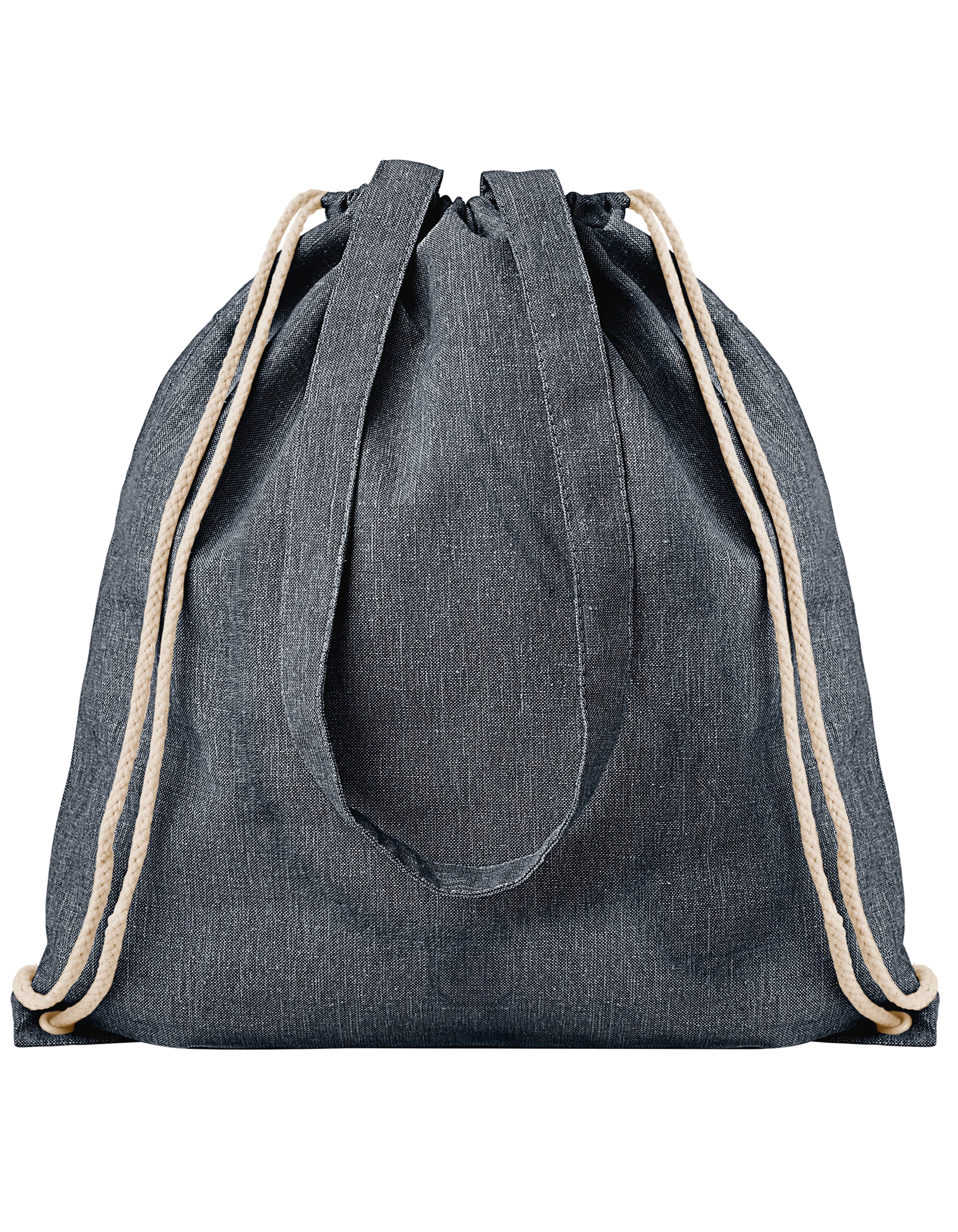 Drawstring Backpack With Handles Atlanta — Heather Denim