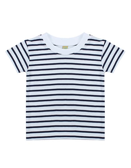 Short Sleeved Stripe T Shirt — White