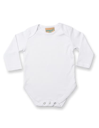 Long Sleeved Baby Bodysuit — White