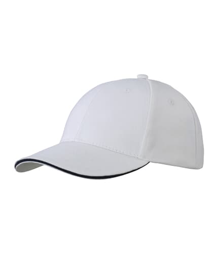 6-Panel Sandwich Cap — White