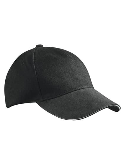 5 Panel Sandwich Cap — Black