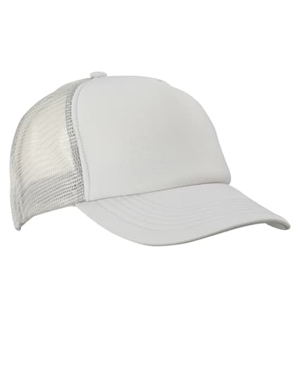 5-Panel Polyester Mesh Cap — Light Grey