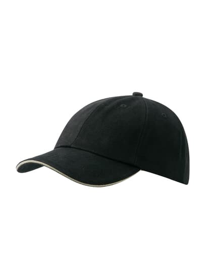 6-Panel Raver Sandwich Cap — Black
