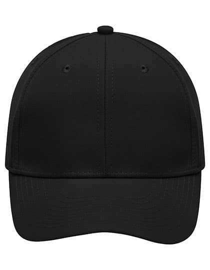 6-Panel Polyester Peach Cap — Black