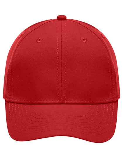 6-Panel Polyester Peach Cap — Red