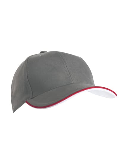 6 Panel Double Sandwich Cap — Dark Grey