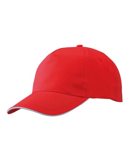 5 Panel Promo Sandwich Cap — Red
