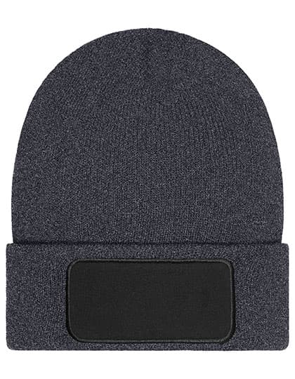 Beanie with Patch - Thinsulate — Dark Grey Melange