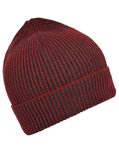 Ribbed Beanie — Dark Red