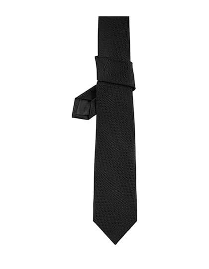 Plain Jacquard Tie Teodor — Deep Black
