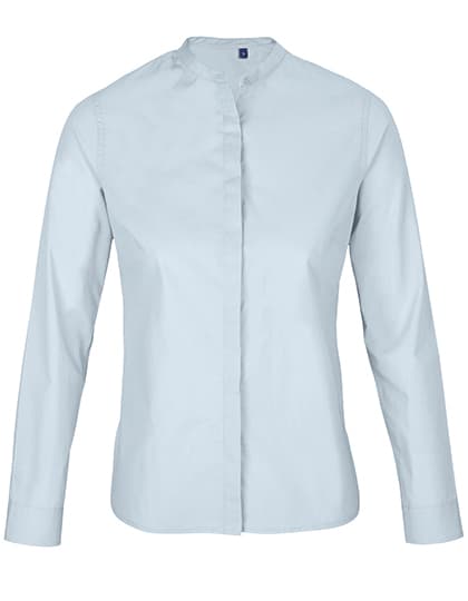 Women´s Mao Collar Shirt Bart — Soft Blue