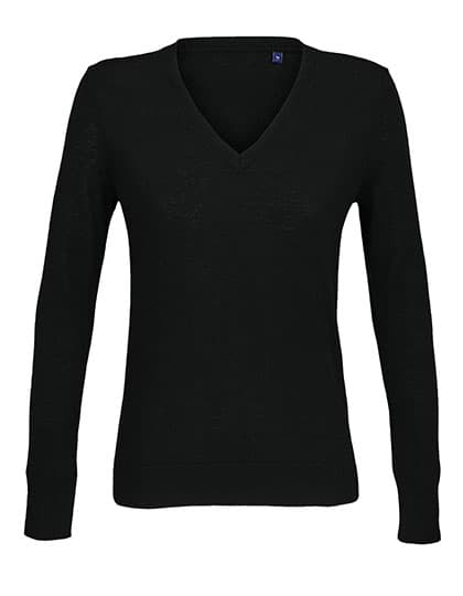 Women´s V-Neck Sweater Sullivan — Deep Black