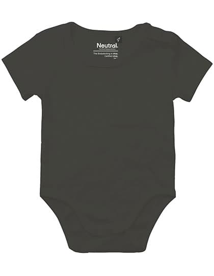 Babies Short Sleeve Bodystocking — Charcoal