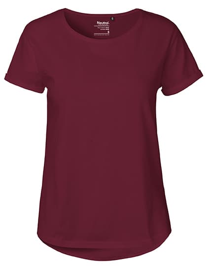 Ladies´ Roll Up Sleeve T-Shirt — Bordeaux