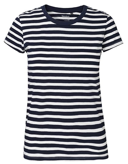 Ladies´ Fit T-Shirt — White - Navy (Striped)