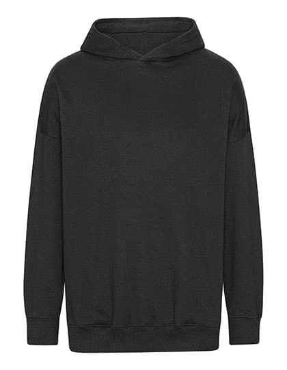 Tiger Cotton Oversized Hoodie with Side Pockets — Black