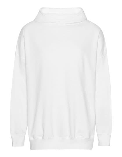 Tiger Cotton Oversized Hoodie with Side Pockets — White