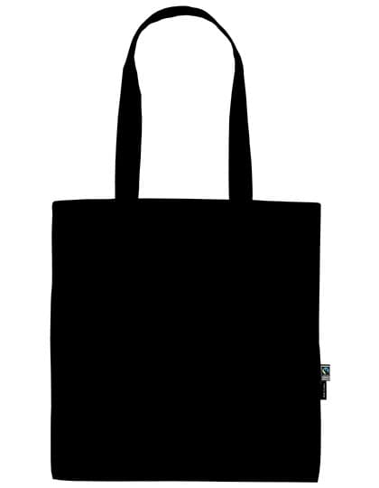 Tiger Cotton Shopping Bag With Long Handles — Black