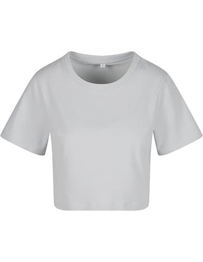 Ladies Cropped Tee — Light Asphalt