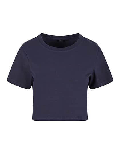 Ladies Cropped Tee — Navy