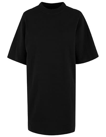 Ladies Heavy Oversized Tee Dress — Black