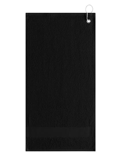 Golfhandtuch mit Aufhänger — Black