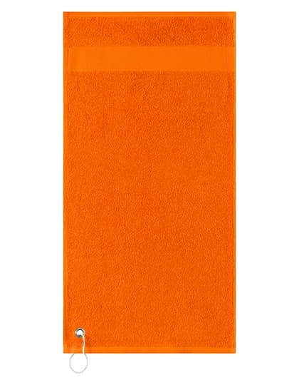 Golfhandtuch mit Aufhänger — Orange