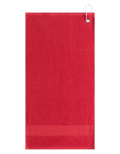 Golfhandtuch mit Aufhänger — Red