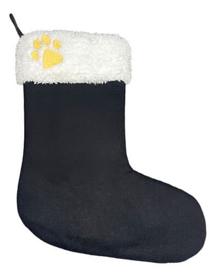 Dog Christmas Stocking - Bootie Shape — Black-White