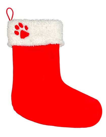 Dog Christmas Stocking - Bootie Shape — Red-White