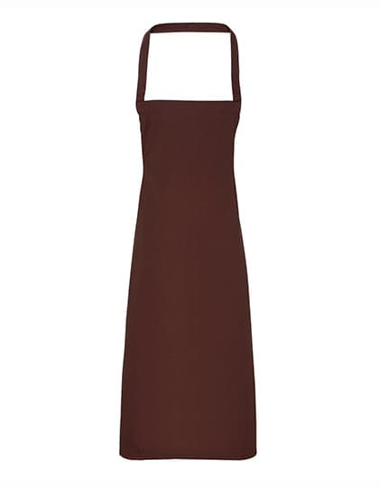 Organic Cotton Bib Apron (No Pocket) — Brown (ca. Pantone 476C)