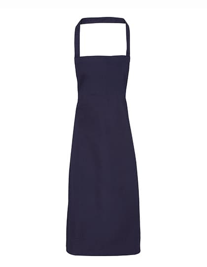 Organic Cotton Bib Apron (No Pocket) — Navy (ca. Pantone 2766C)