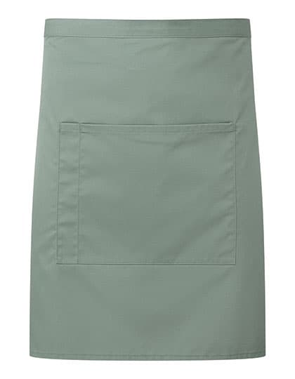 Colours Mid Length Apron with Pocket — Sage (ca. Pantone 5497C)