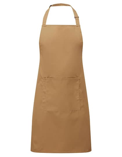 Colours Collection Bib Apron With Pocket — Camel (ca. Pantone 132C)