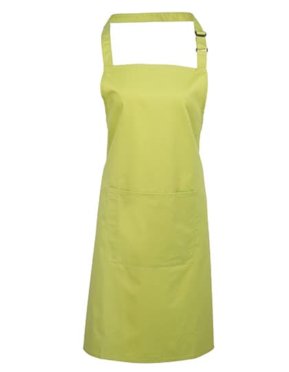 Colours Collection Bib Apron With Pocket — Lime (ca. Pantone 382C)