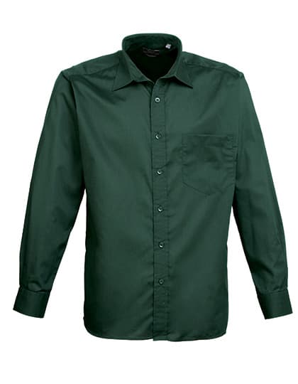 Men´s Poplin Long Sleeve Shirt — Bottle Green